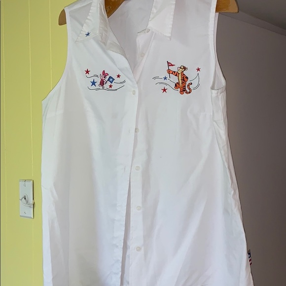 Vintage Disney plus white sleeveless cotton top - Picture 6 of 12